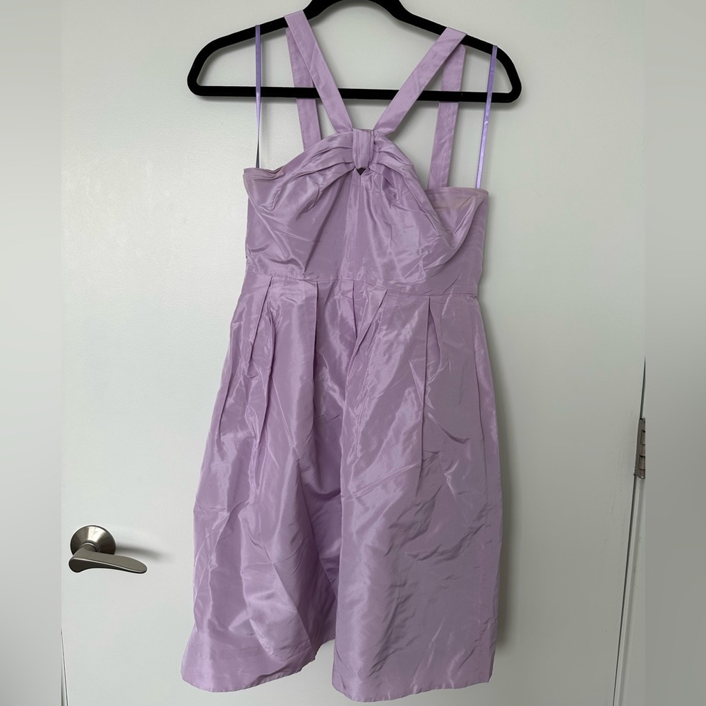 J. Crew Silk Taffeta Halter Sangle Dress